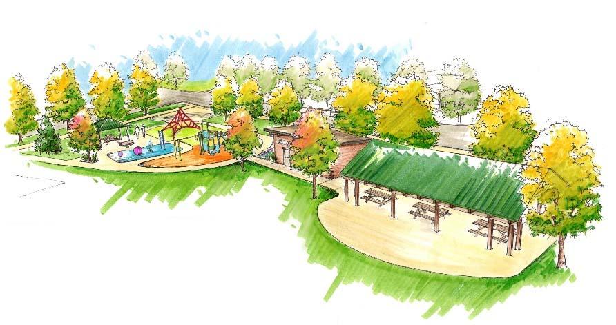A Large Picnic Shelter and Gathering Area 12. A Neighborhood Park Restroom 13. Renovated Play Area With Splash Pad 14.