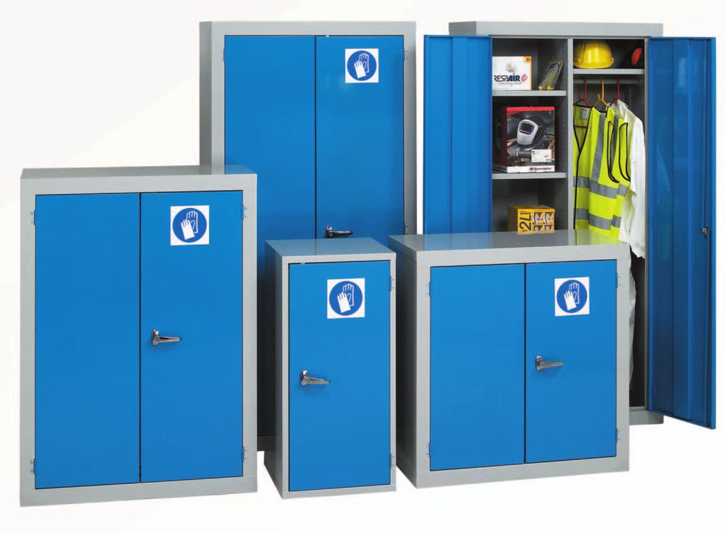 complete with centre divider, 3 adjustable shelves and hanging rail PPE Cabinets Strong welded 20swg steel construction.