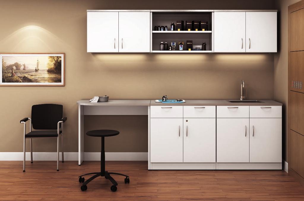 PG#26 MEDICAL OFFICE CABINETS & SPECIALTY SURFACES Using customized modular cabinetry gives users the ultimate flexibility to create their ideal workspace without lengthy production times and