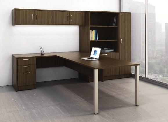Straight Silver $5328 MFG List L SHAPE L Shape Desk with Box Box File Full Modesty Panel