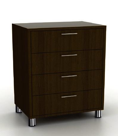 PG#7 200 SERIES 4 Drawers Available with or without a lock Shown with Round Post Legs in Silver Finish: Hot Fudge / Handle: Bar Silver H2/DR/3219.