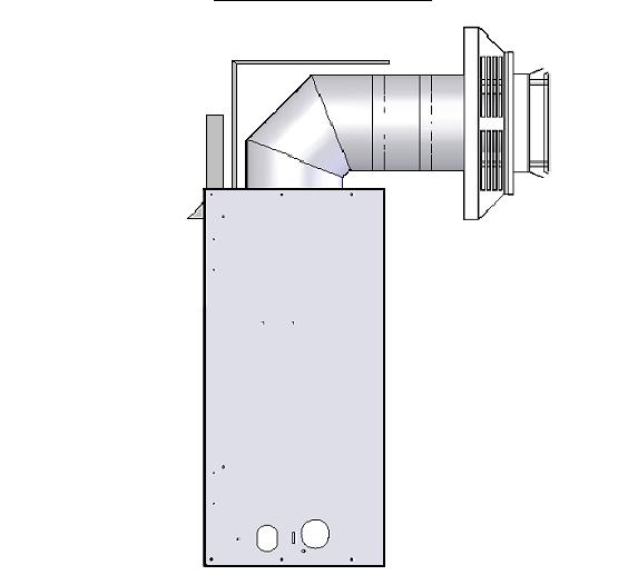 HORIZONTAL VENTING (5 x 8 ) MINIMUM: 6 in. (152 mm) MAXIMUM: 25 ft. (7.62 m); 30 ft (9.14 m) when using stainless steel pipe for entire length of termination.