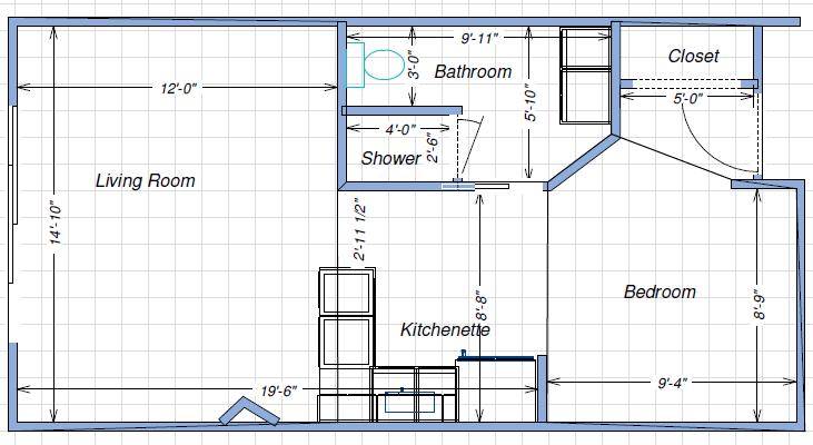 BRECKENRIDGE STUDIO FLOOR PLAN: (AFTER) Please note that this is to be used as a guide only to display the layout of the new unit type.