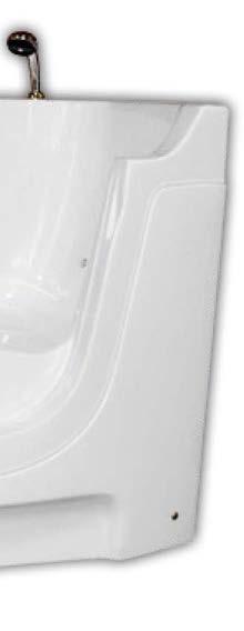 free-standing side access tub is equipped with a