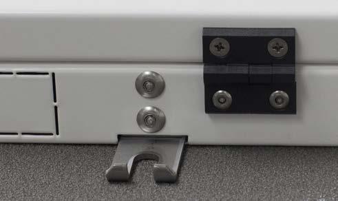 removable side cover Hinged drip tray with a spring lock Schrader valve at outlet Defrosting