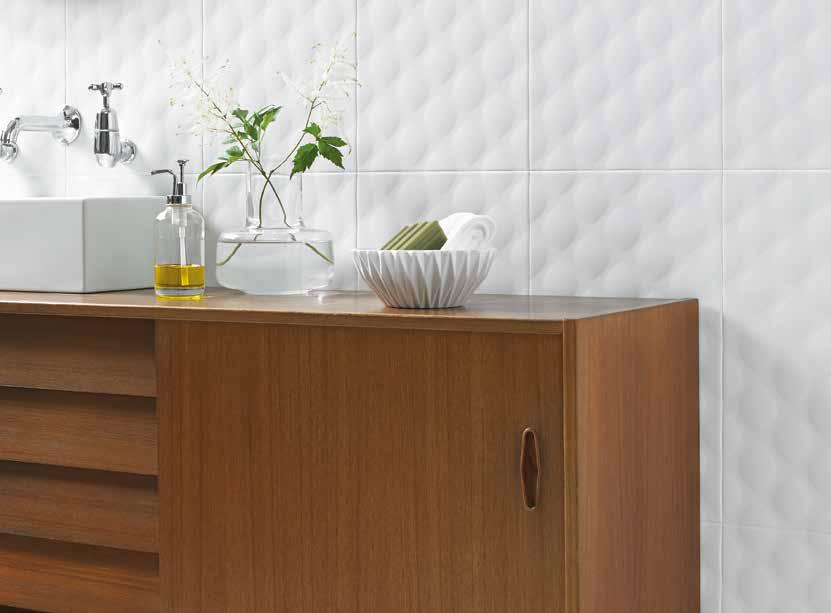 White TacTile Field DESINER DESINER Brown ParqTile TacTile ParqTile et a feel for Ted Baker with TacTile, a selection of textured tiles that bring a touch of style to the home.