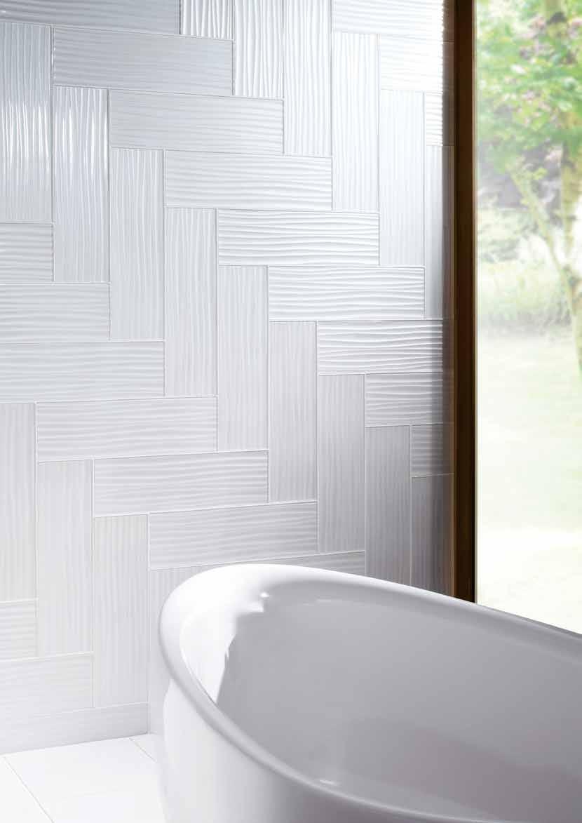Impact Wave White DESINER Add dimension to your walls with the contemporary structured glass range.