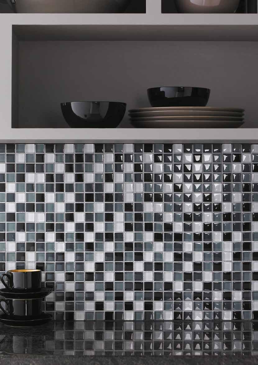 DESINER Mosaics by British eramic tile brings together mosaics with unique shapes and luxurious finishes such as mother of pearl, natural stone and iridescent glass.
