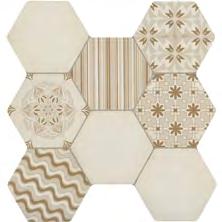 A porcelain mosaic effect tile with a take on