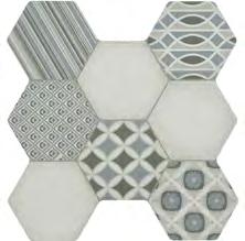 pattern and plain hexagons across 2 designs,