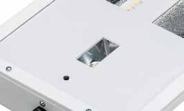 for higher rack or aisle areas and escape routes up to 26 metres - The mid-bay (wide-beam optic) EL option provides a square light distribution.