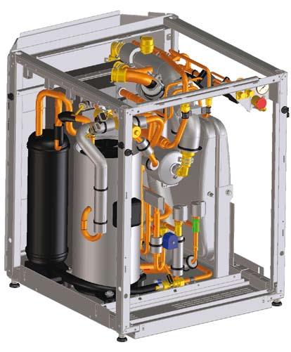 high TEMPERATURE application 2 - THE INDOOR UNIT Available in heating only applications No back up heater required thanks to cascade technology 1. 2. Heat exchanger R-134a H 2 O Heat exchanger R-410A R-134a 5 3.