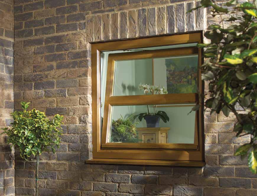 The Optima Collection l Chamfered windows and doors Tilt Panes are hinged along the base and tilt inwards. The room is ventilated, but still secure.