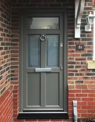 Grey Hadleigh Style in Balmoral Nayland Style in Smooth Anthracite Yeldham Glazed in