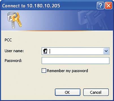 PCC Controller - 21 Figure 4-1 User name and password 4.2 General information about the interface The interface (Web page) is divided into 4 frames. See Figure 4-2.