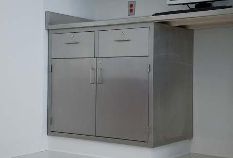 Standing Height Base Cabinets Cabinets can be furnished with or without a stainless steel sub base.
