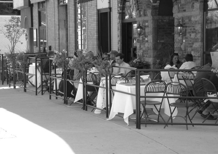 Sidewalk Cafes must not interfere with the use of the public right-of-way and threaten public safety at any time.