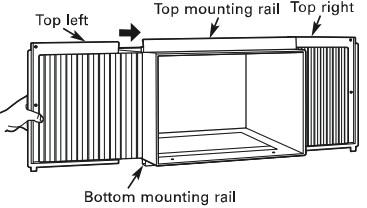 I I section B. Slide the free end I section of the panel directly into the cabinet as shown in Fig. 2. Slide the panel down.