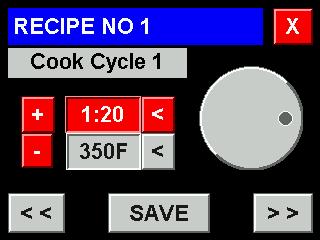 Touch [SAVE] to save the new Recipe Name and return to the Select Item [Clr] Clears the editing box of all characters. [Rst] Restores the original recipe name.