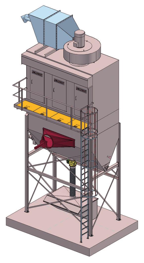 Cleaning off Variable modular design of the filter media takes place using a compressed air blast via a solenoid Heavy-duty sheet steel construction valve.