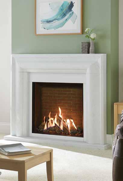 Gazco Gas Fires Riva2 500 Evoke Glass with White Glass front and Graphite rear, with EchoFlame Black Glass lining Alongside the Studio Gas fire range, Gazco offer the