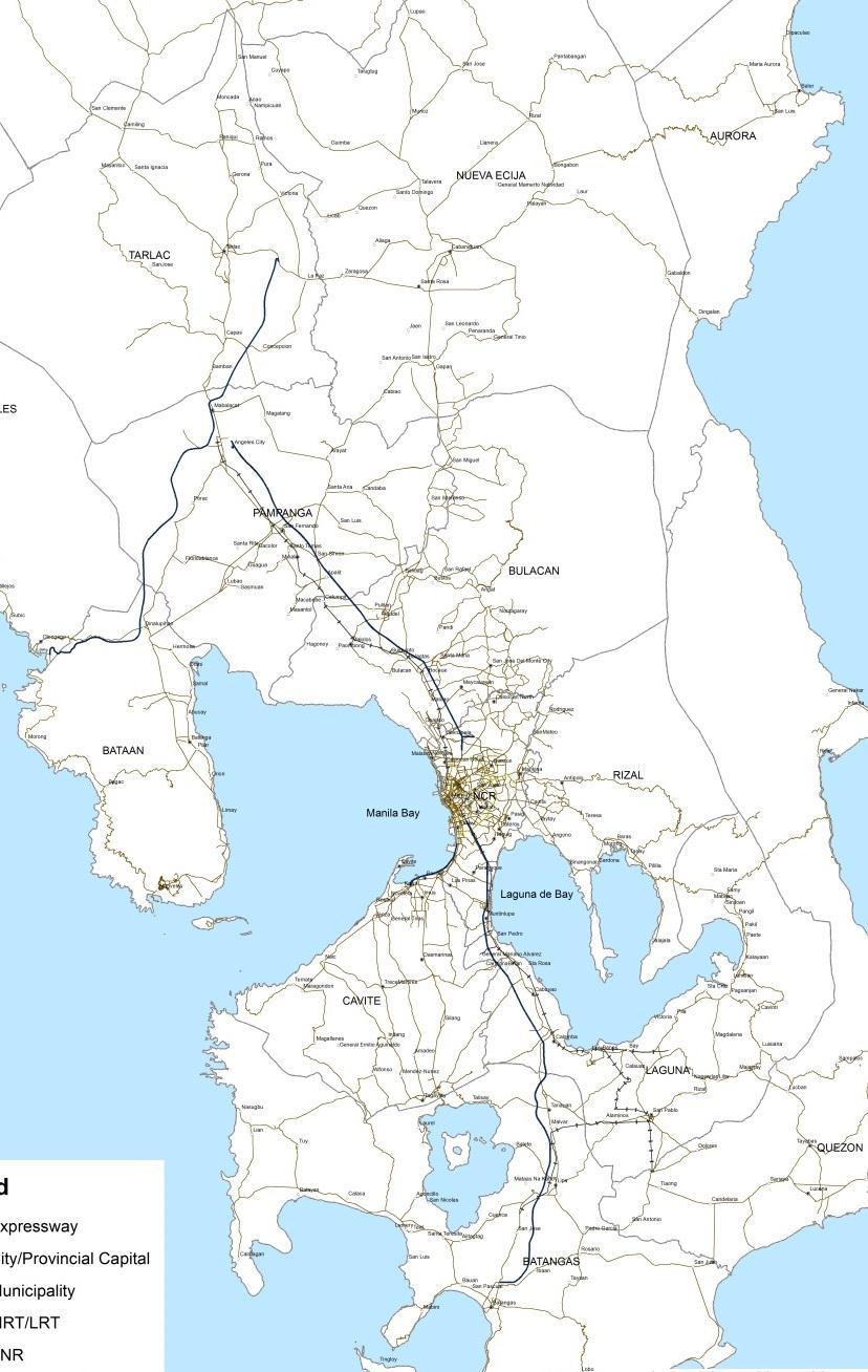 Spatial development concept for GCR (from monocentric to polycentric) Today GCR: Greater Capital Region (Metro Manila, Region III, Region IV-A) Future Mabalacat Clark Olongapo Subic Balanga Tarlac