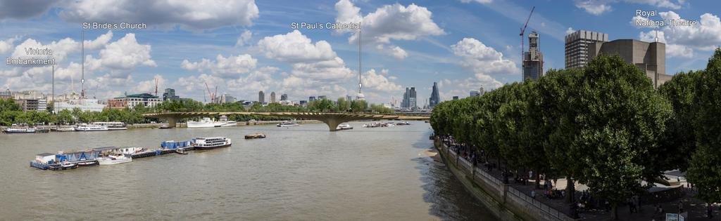 Viewpoint 29: Waterloo Bridge: downstream close to the South Bank 1.4.20 The view in the summer of Year 25 of operation is illustrated in Figure 1.4 below.