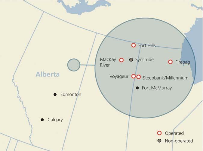 Environmental Setting Suncor s oil sands operation is located in northeastern Alberta, at approximately 57 latitude.