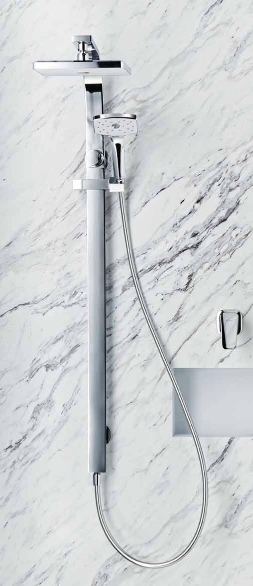 Showers Waipori In our distinctive Waipori collection, we have taken traditional geometric shapes and subtly tapered them for the modern bathroom. Attractive, slimline and compact.