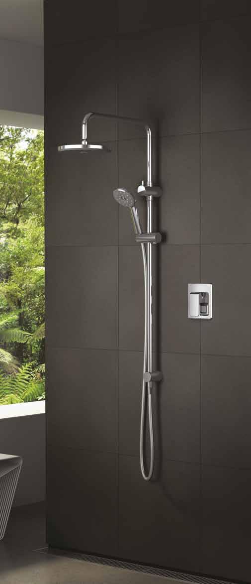 Showers Kiri Kiri is our answer for lovers of clean lines and strong, dynamic forms. This solid architectural style makes its presence known in your bathroom, but not on the environment.
