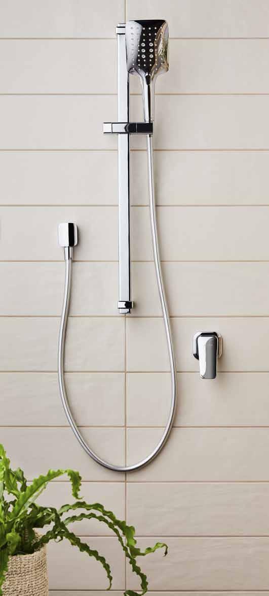 Showers Easy-Click The Easy-Click range allows a seamless transition between shower sprays with the simple click of a button and features a design that marries on-trend minimalism and adjustability.