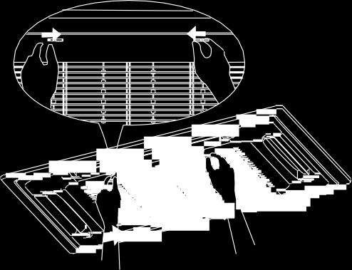 Take out the air-in grill (together with the air filter shown in Fig. B). Pull the air-in grill down at 45 o and lift it up to take out the grill. 3. Dismantle the air filter 4.