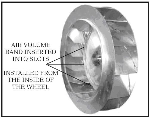 required, the band can be removed from the wheel. alteration to the wheel or blades occurs during the installation.