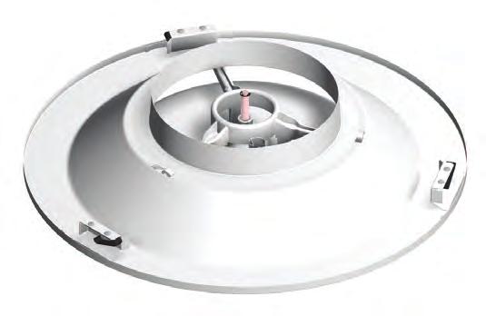 available to allow Drop-in Flush Mounting of a standard Round Diffuser. The T-Ring is mounted flush with the ceiling after a round hole with a diameter of 590-600mm is cut into the plaster board.