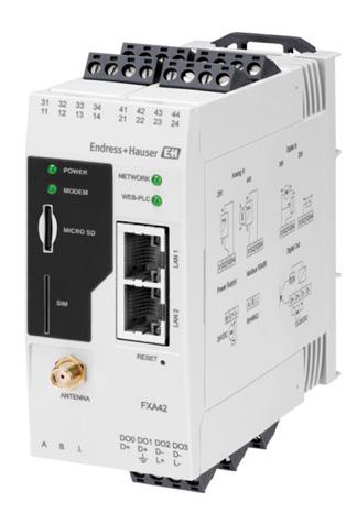 FXA42 Remote Monitoring Fieldgate Limit value monitoring with alarming by email or SMS web server Simple configuration and easy visualization of measured values via its integrated web server