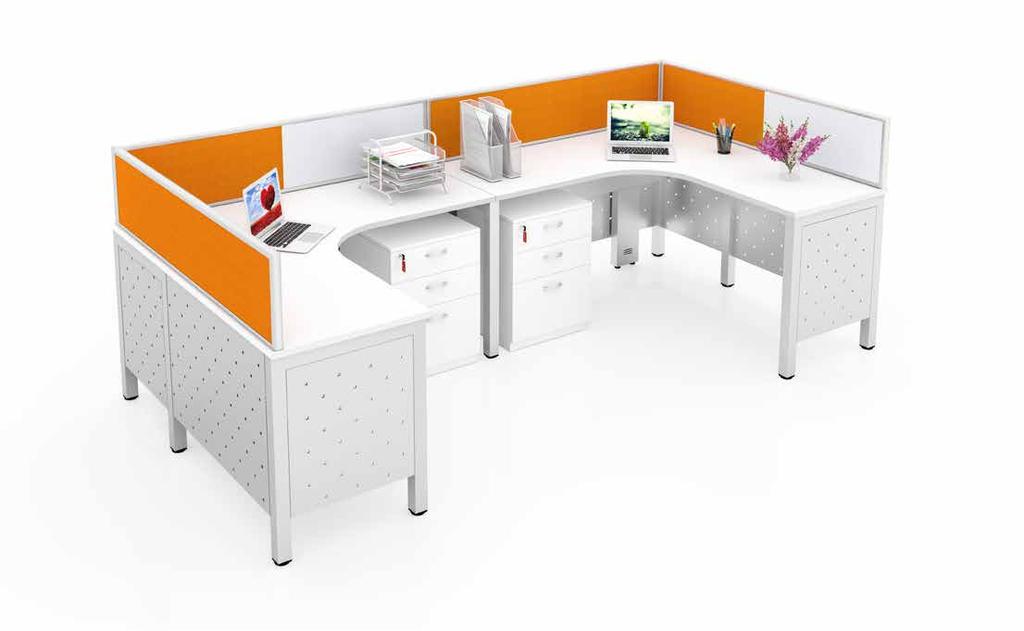 Calvin L Striking, bold and sleek, the Consolar L Shape Non Sharing workstations have been designed for open office spaces that emphasize on privacy while