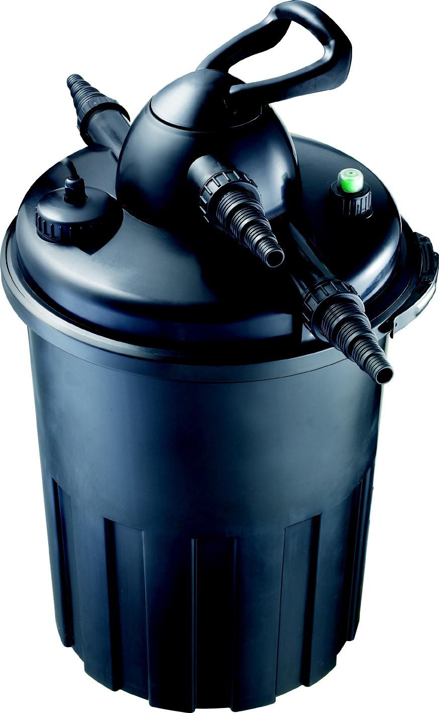 Your filter is pump fed so must be connected to a suitable pond pump in order to work correctly. Ideally a solids-handling pump will be used as this will push dirty waste and debris into the filter.