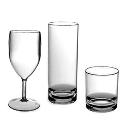 COMPETITOR MATERIALS - POLYCARBONATE Polycarbonate is often used in beverageware and barware. It is generally clear, durable, and high-heat resistant.