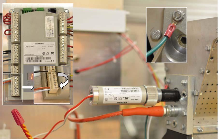 Installing the Seimens UV Sensor 5. UV Sensor Retrofit Installation for Tower Dryers 1. Remove the flame probe. (See removing the flame probe on Page 23.) 2.