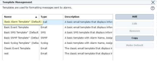 Templates b. The Templates button allows you to configure a standard set up templates to be used.
