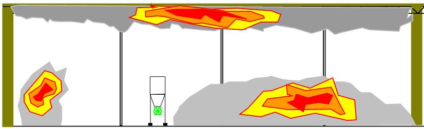 Step 6 - A deflagration occurs when the suspended clouds