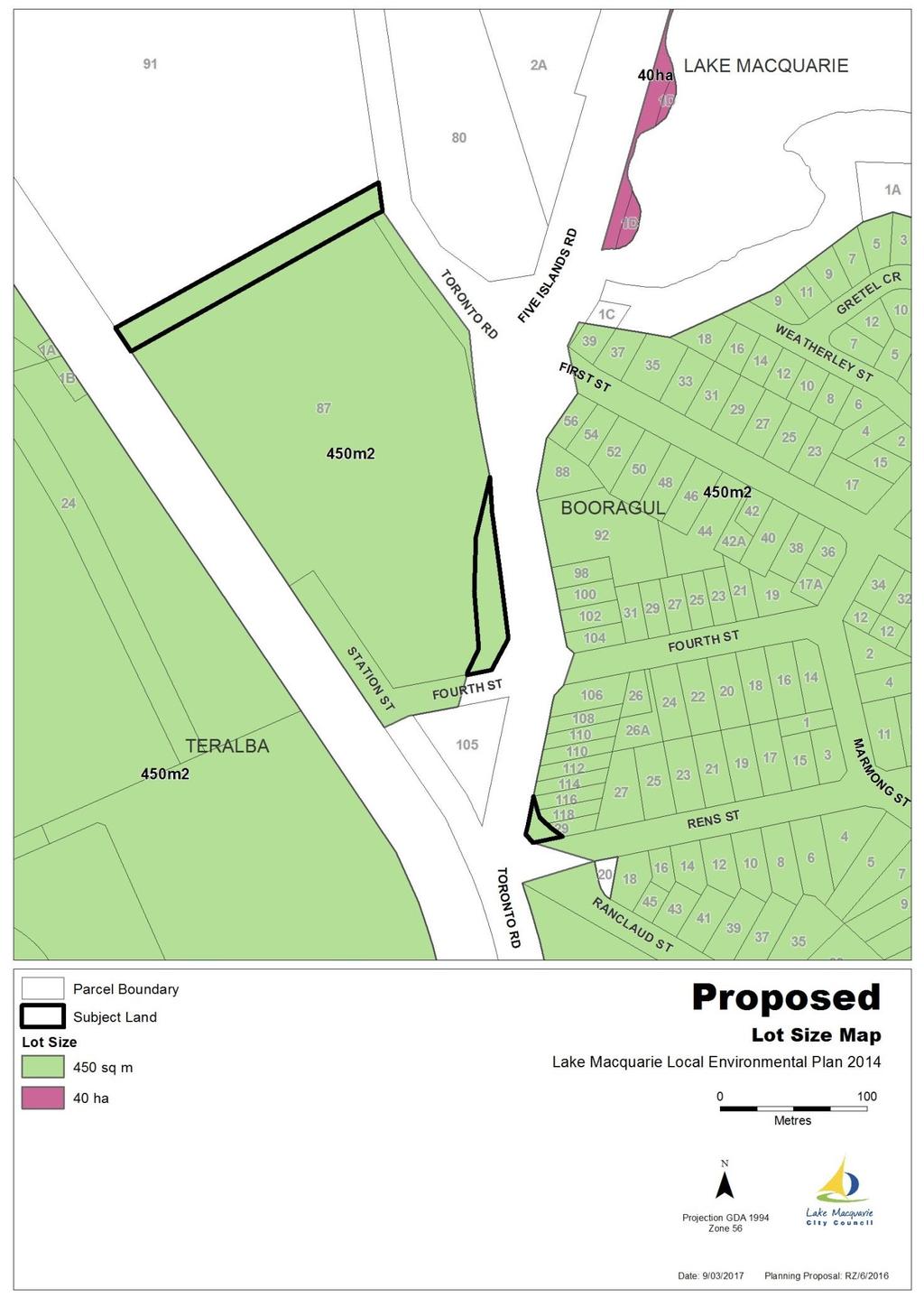 Map 7 Proposed Lot Size Planning