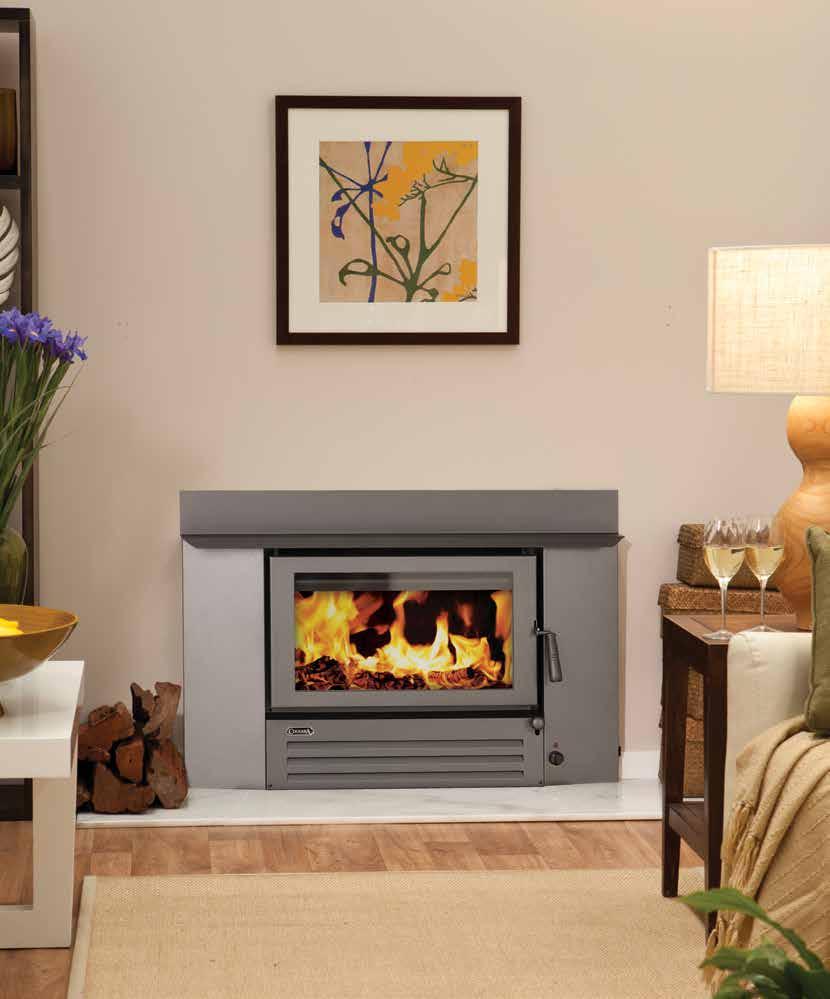 SETTLER I600 68% 2.0g/kg The Settler I600 is a finely crafted woodheater that will heat up to 28 squares* and will add elegance to your fireplace.