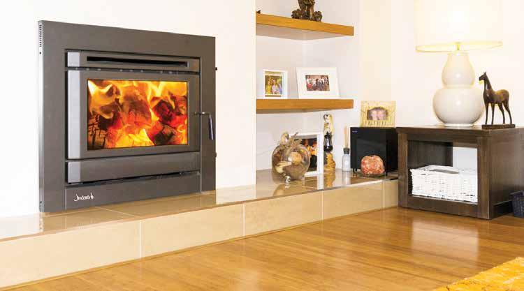 Barwon *Installed with a Jindara Zero Clearance Cabinet and raised to reduce hearth Heats 280m² Emissions 1.
