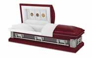 Devotion Memories Casket Selections The Blessed (3-728) $4,200 18 gauge steel Gasket White finish with gold shading exterior White crepe interior Includes medallion memento Detail of Images The Star