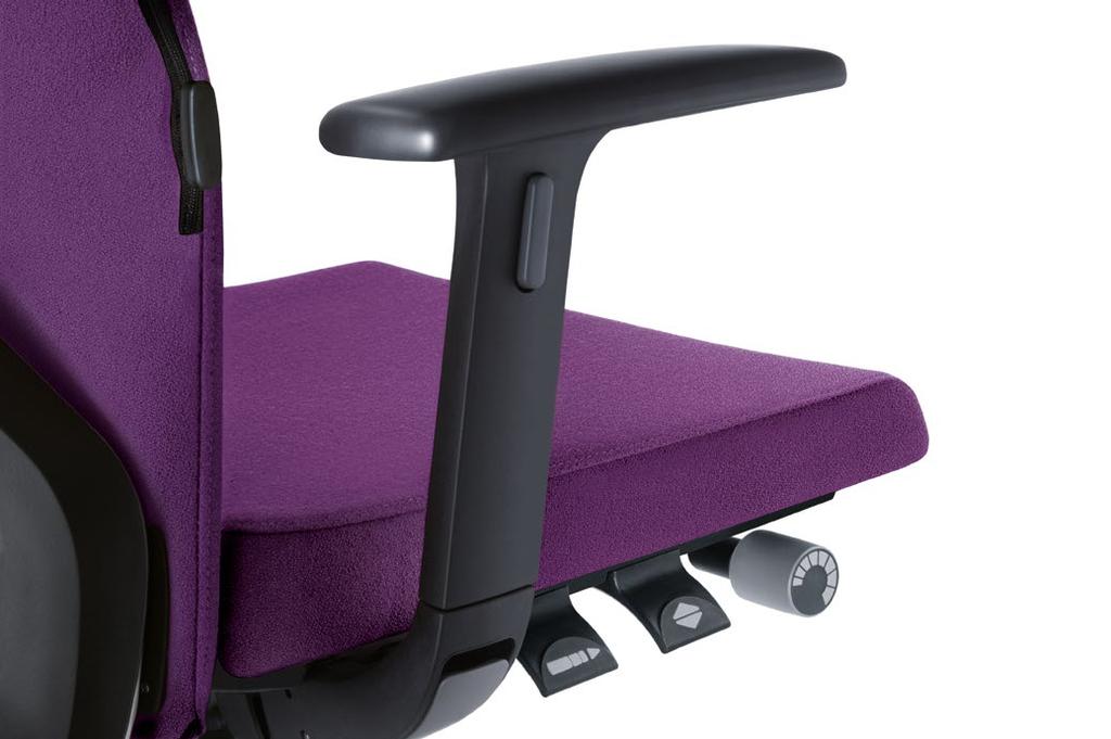 Lumbar support. Height-adjustable for customisation to the user s lower spine. Multifunctional armrests. 3D adjustable to prevent tension in the shoulder and arm muscles. Perfect sitting experience.