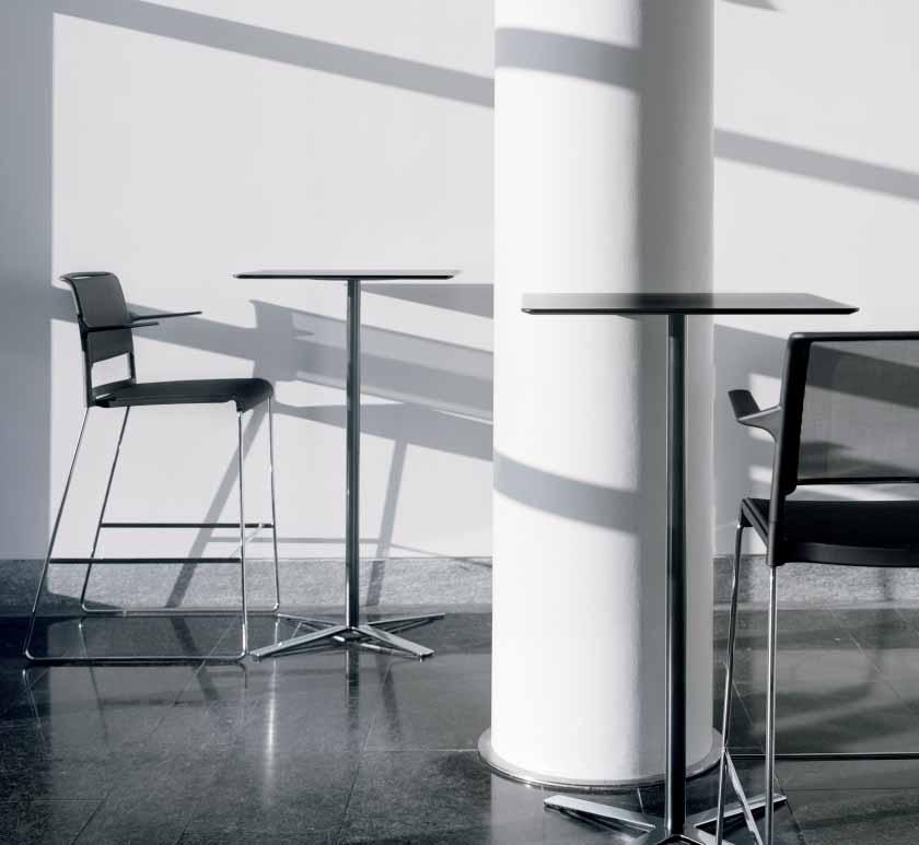 For informal areas for breaks and bistros, the counter and bar height stool provides distinctive aesthetics and pleasant seated comfort