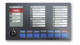 OCM800 Operator Control Module The OCM800 is utilised by all MZX detection panels and full function repeaters to provide mandatory operator control and LED indication functions to comply with EN54:pt.