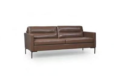 Made in USA Modern Leather Sofa With Optional Wood Panel On the Arm.