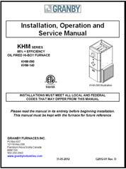 IMPORTANT This manual contains instructional and operational information for the KHM GAS FIRED FURNACE. Read the instructions thoroughly before installing furnace or starting the burner.